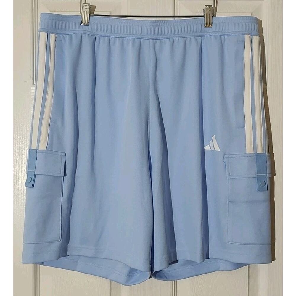 Men's Adidas Tiro Cargo Shorts Glow Blue / White - #48014-L7 - XXL NWT